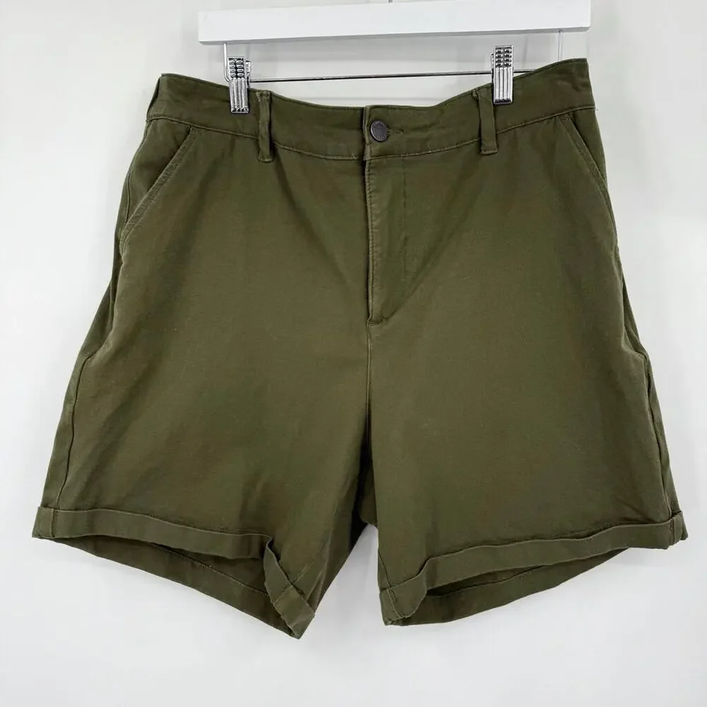 Women's Universal Standard Olive Stretch Twill Shorts Extra Large XL - Picture 1 of 4
